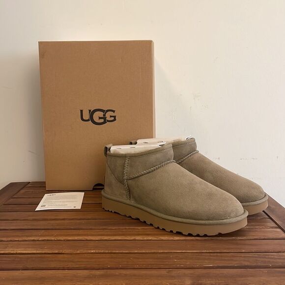 UGG Classic Ultra Mini Booties Antelope US Women Size 9/UK 7/EU 40 - Picture 1 of 14